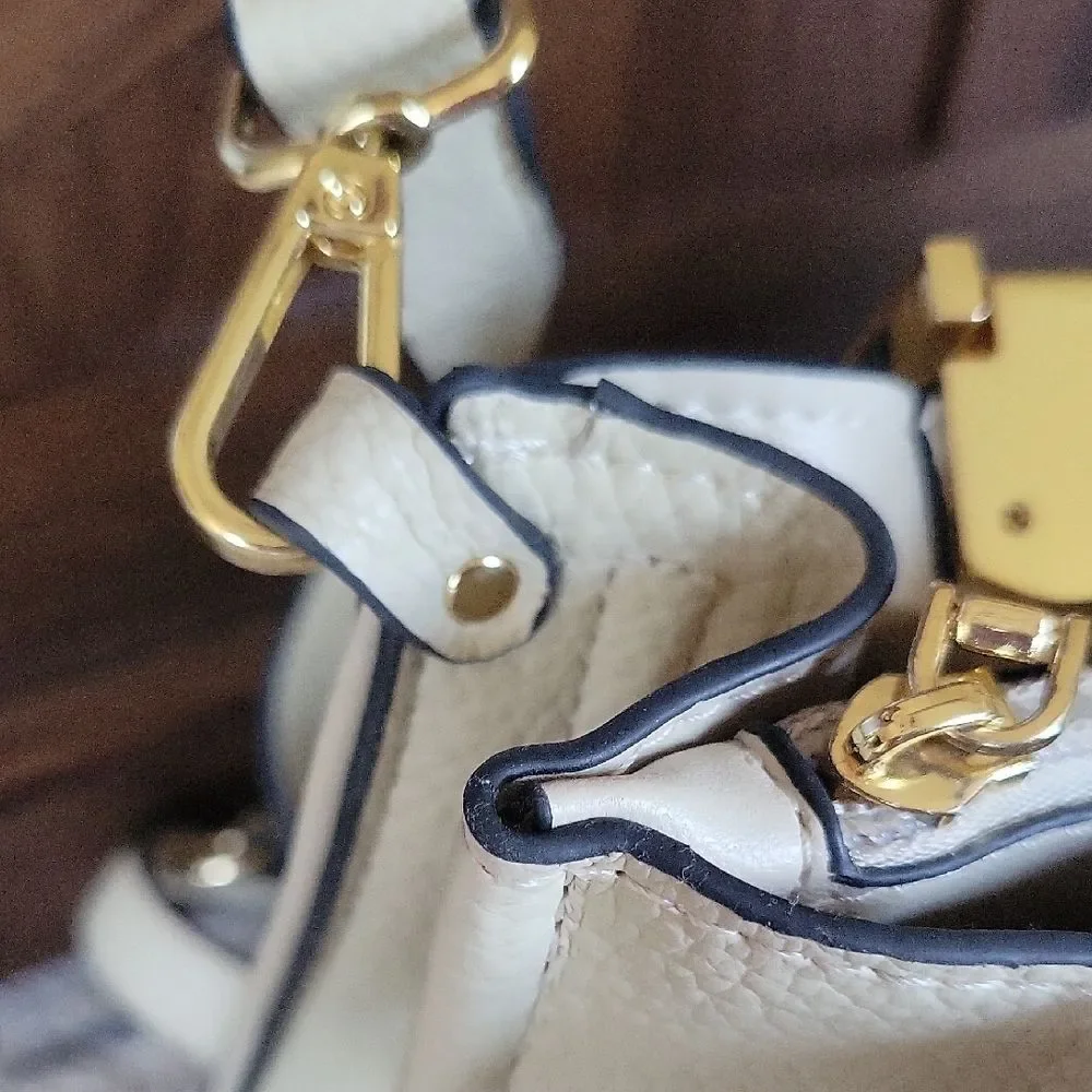 Steve Madden Ivory Satchel with Gold Details Corporate Chic Academia